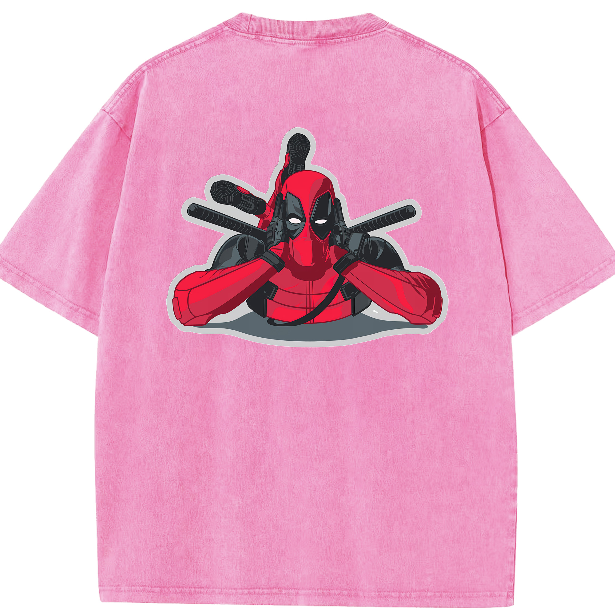 （画像用） Deadpool デッドプール 綿100% ヴィンテージ風 半袖Tシャツ（背面プリント）